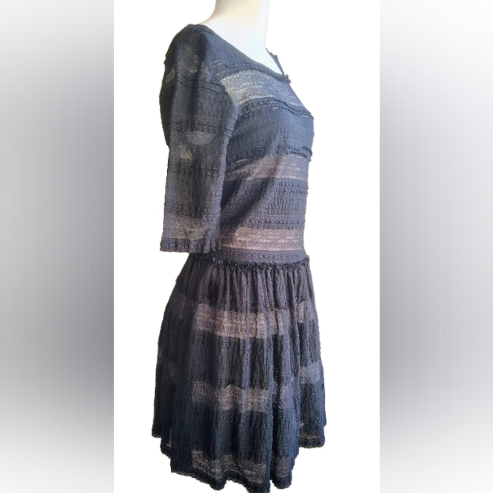 BCBGMaxAzria Black Lace Fit-and-Flare Mini Dress - Picture 4 of 6